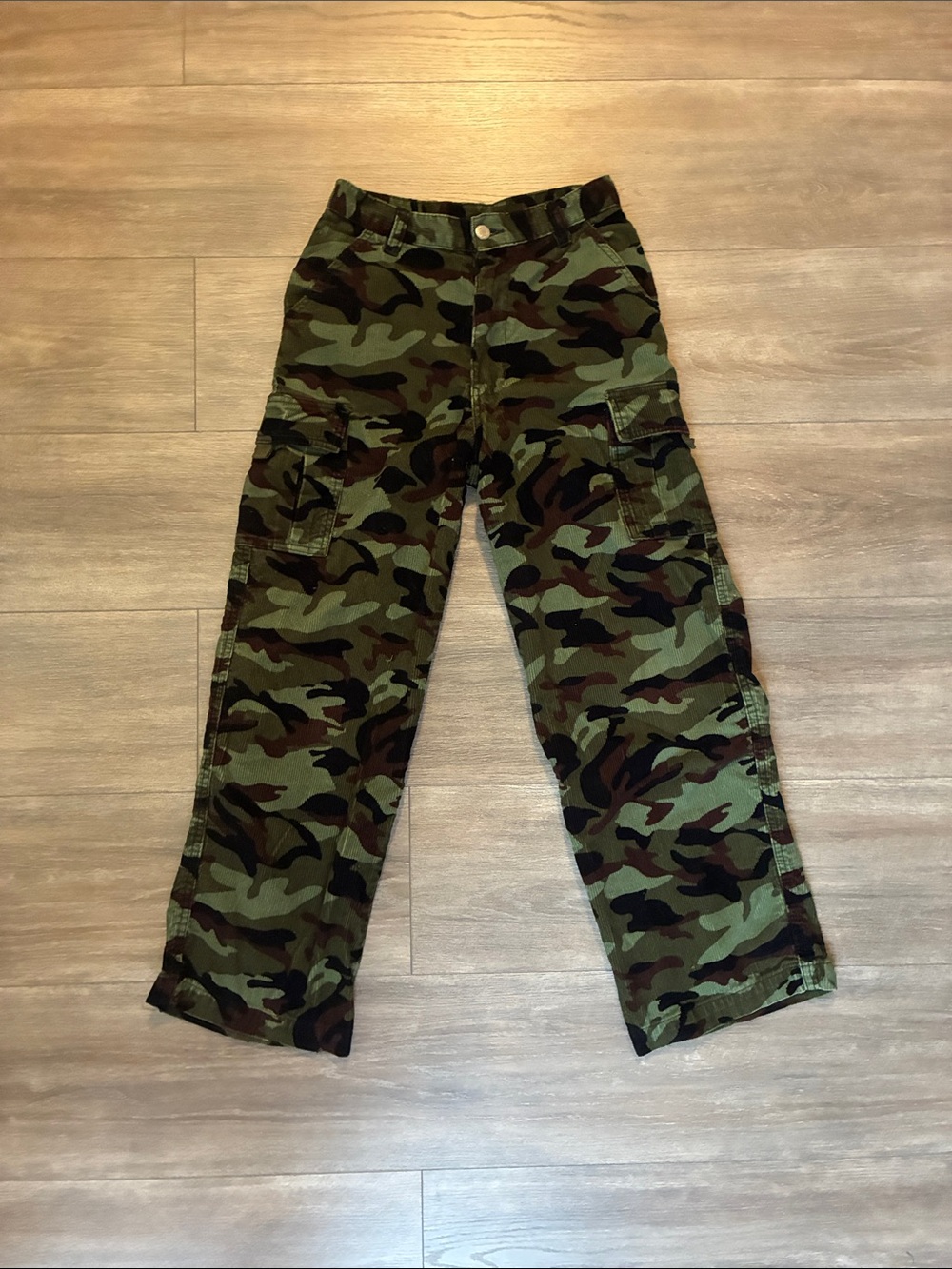 Vintage Faded Glory Boys Corduroy Camoflague Pants